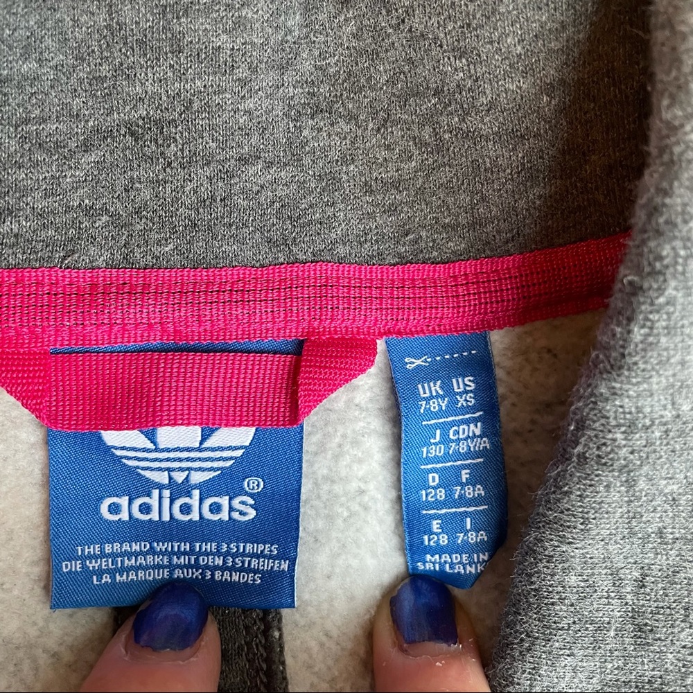 Adidas Kids Gray Collared Coat/Sweatshirt - Picture 4 of 6